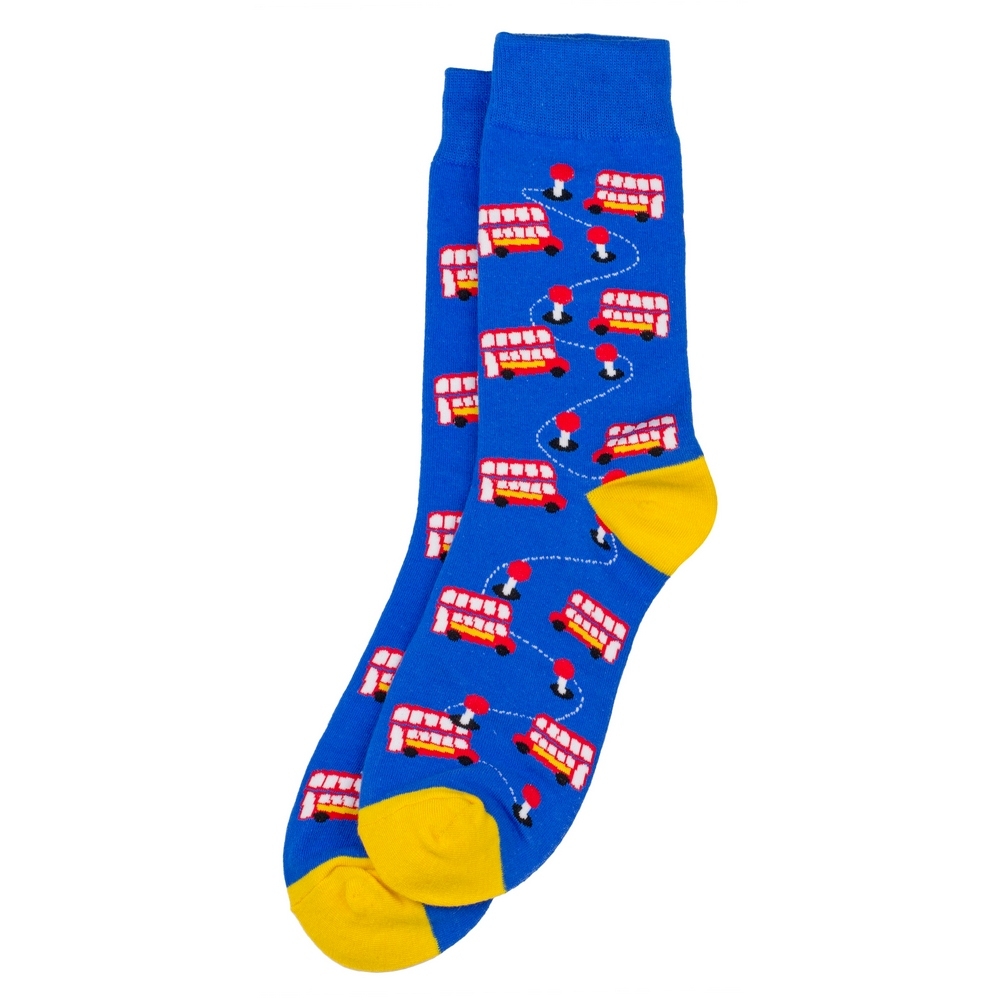 Socks cotton & spandex London red bus blue