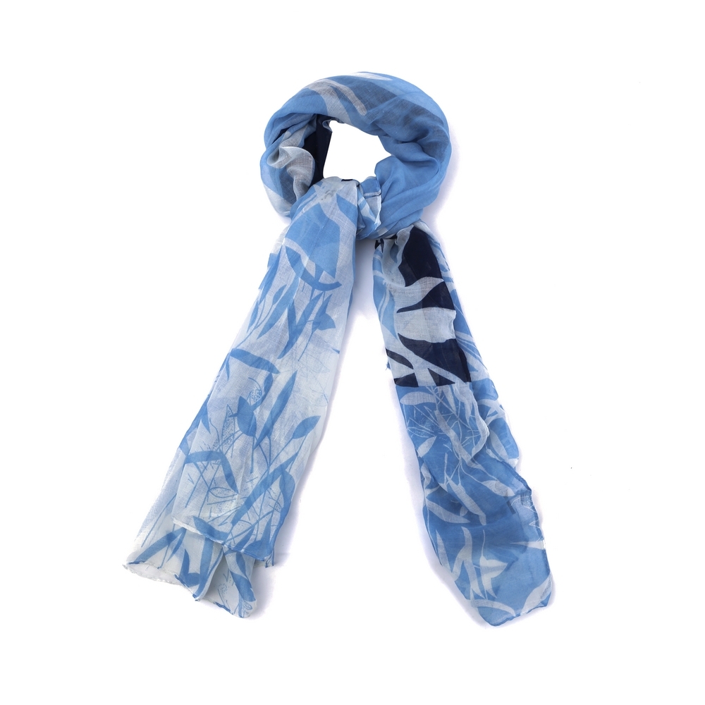 Scarf bamboo print blue