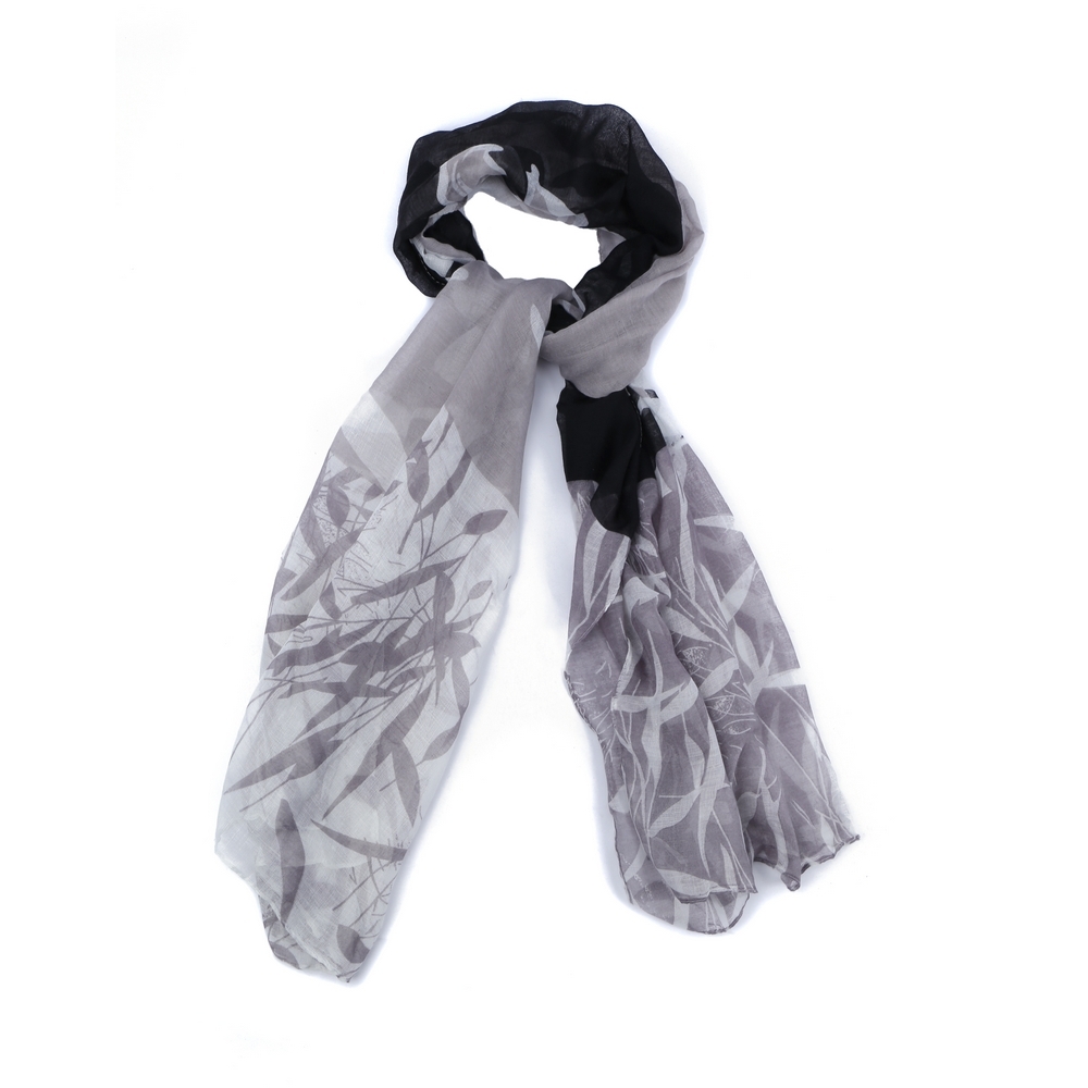 Scarf bamboo print black