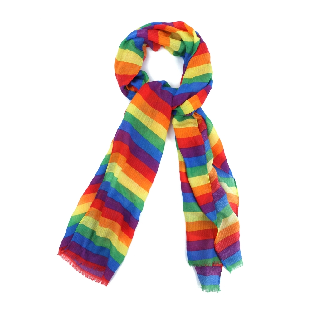 Scarf rainbow stripe multicoloured