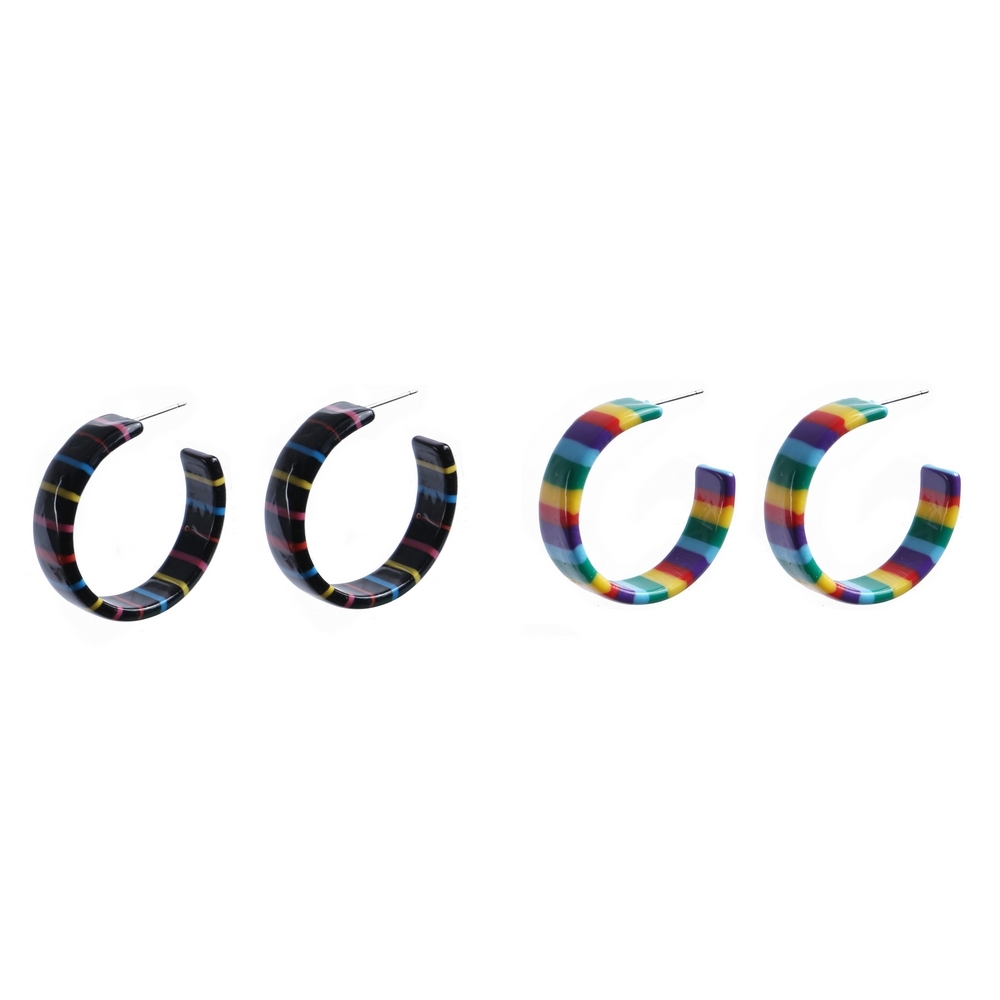 Hoop earring acrylic rainbow