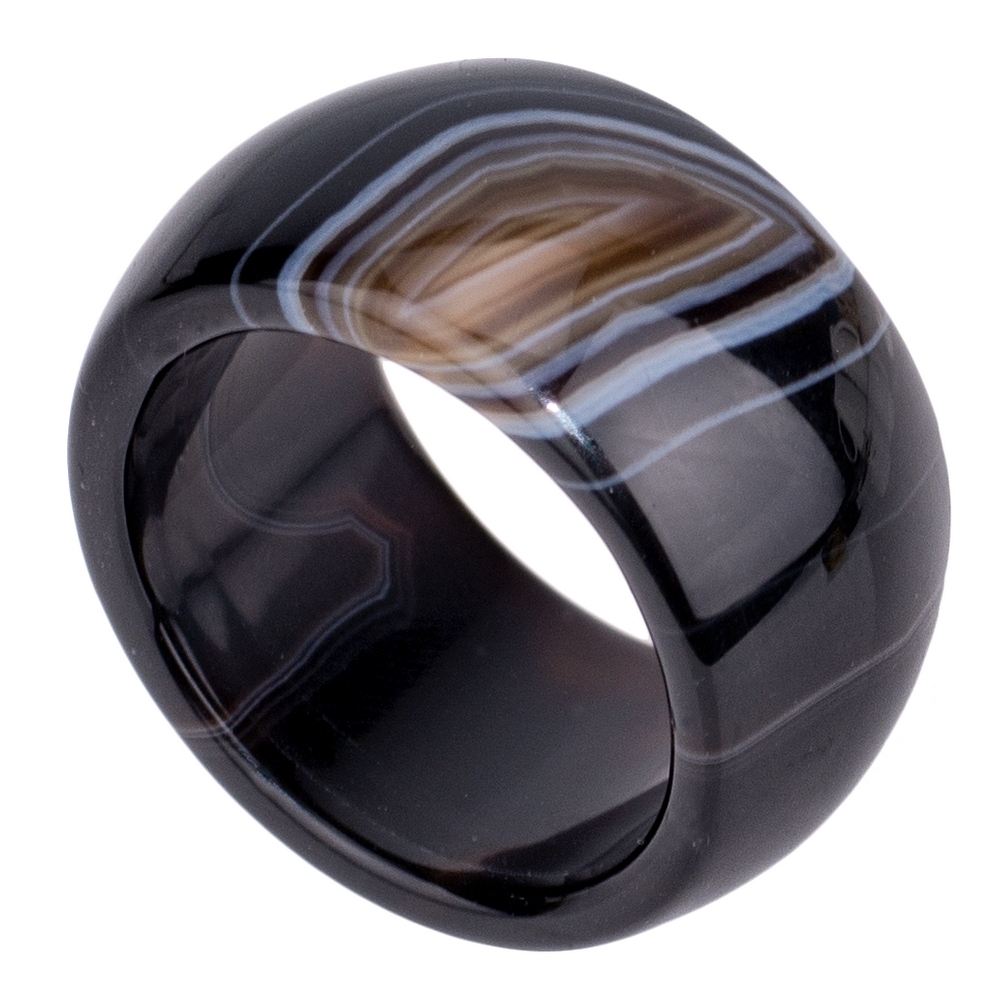 Ring stone agate black