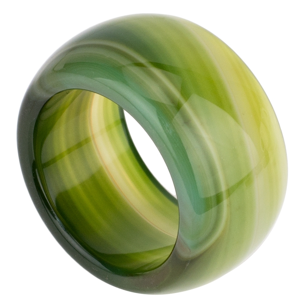 Ring stone agate green
