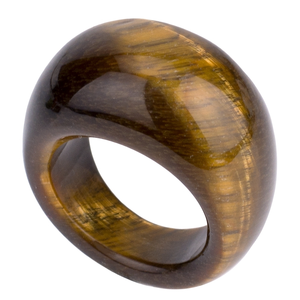 Ring stone tigers eye brown