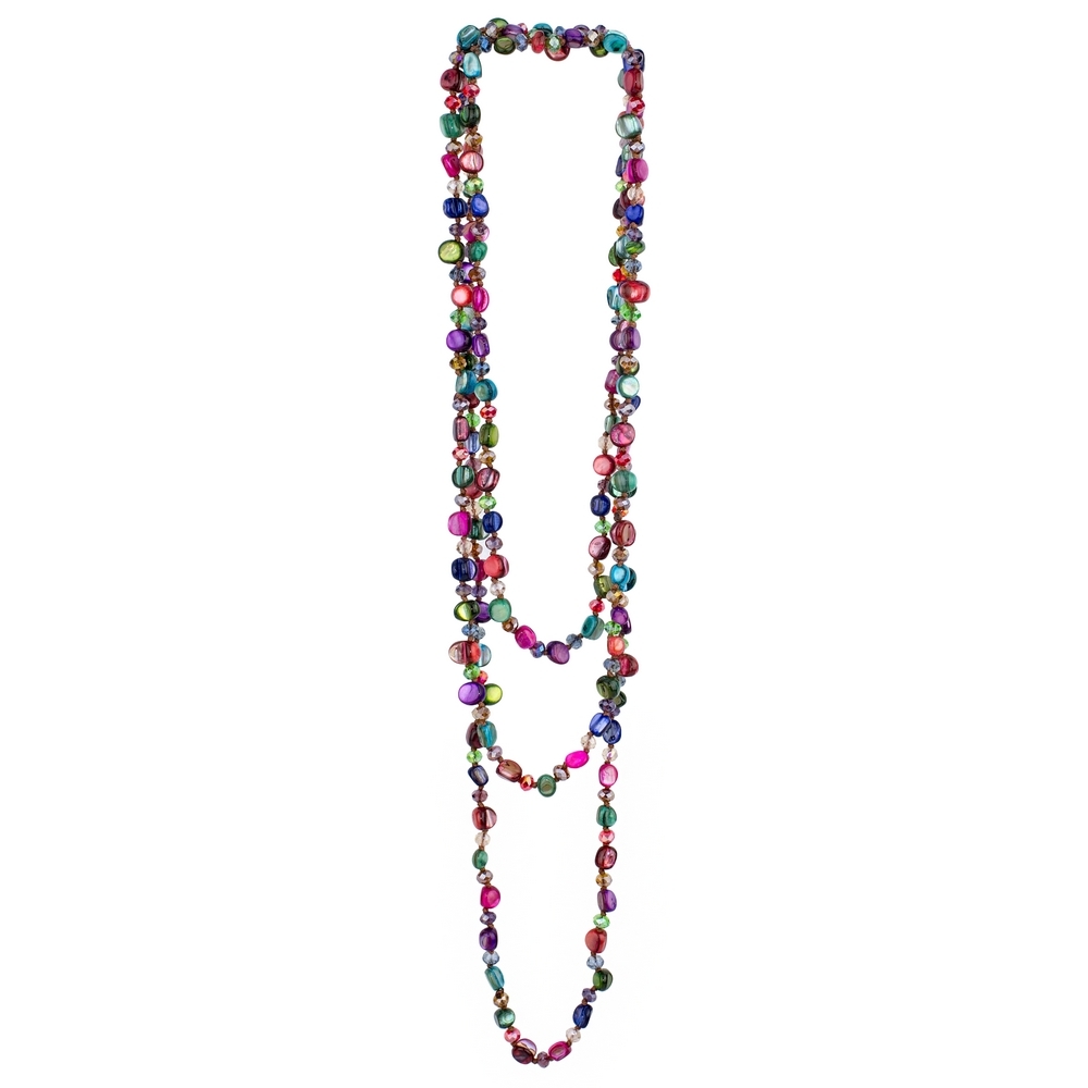 Necklace gem stone delicate colour mix multicoloured