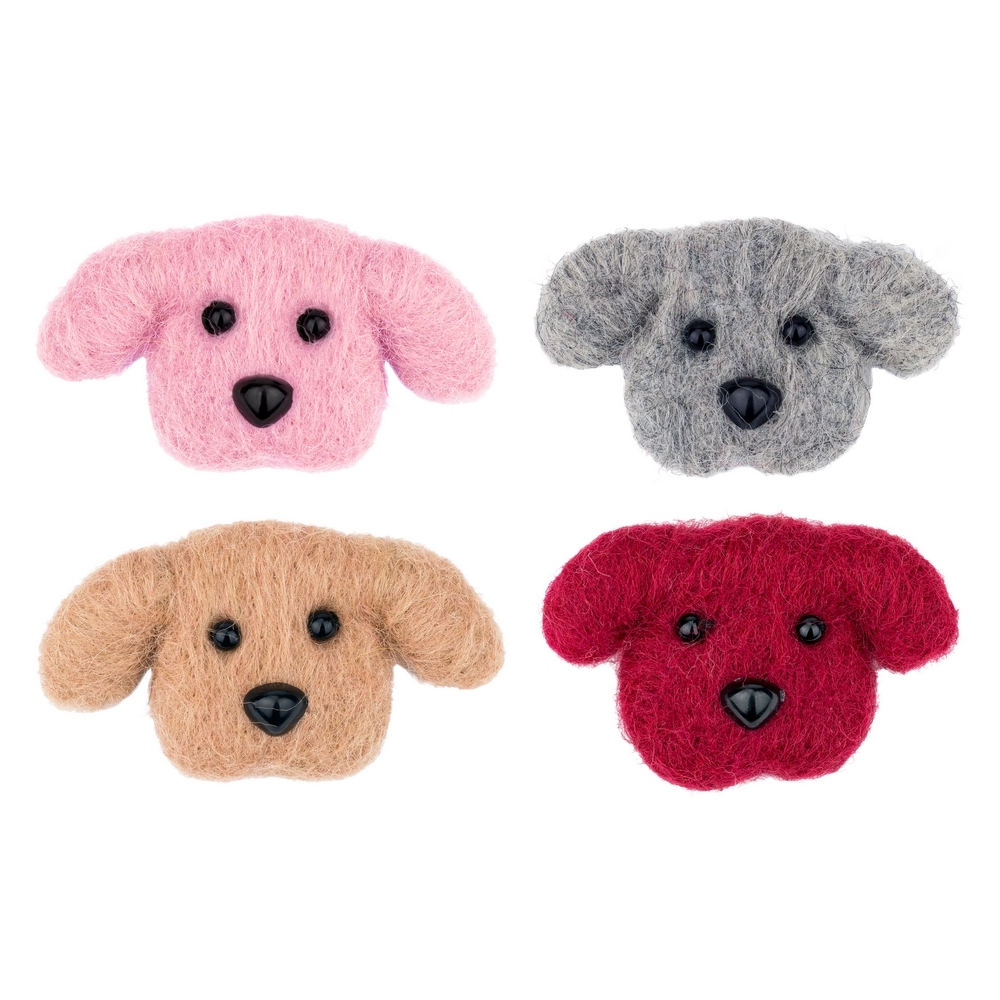 Clutch pin brooch felt dog