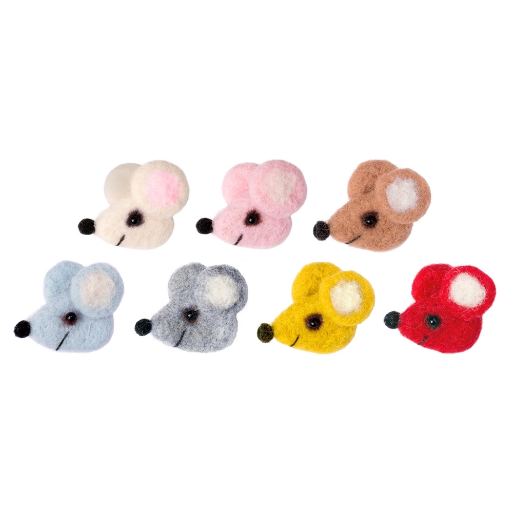 Clutch pin brooch felt mouse