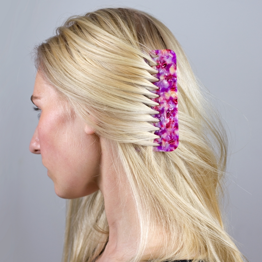 Hairwear cellulose comb pearl haze pink - Image 2