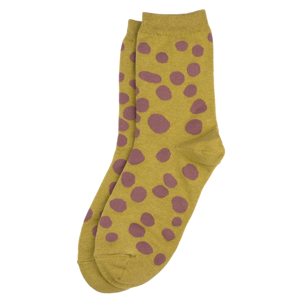 Socks cotton & spandex dalmatian spot khaki green