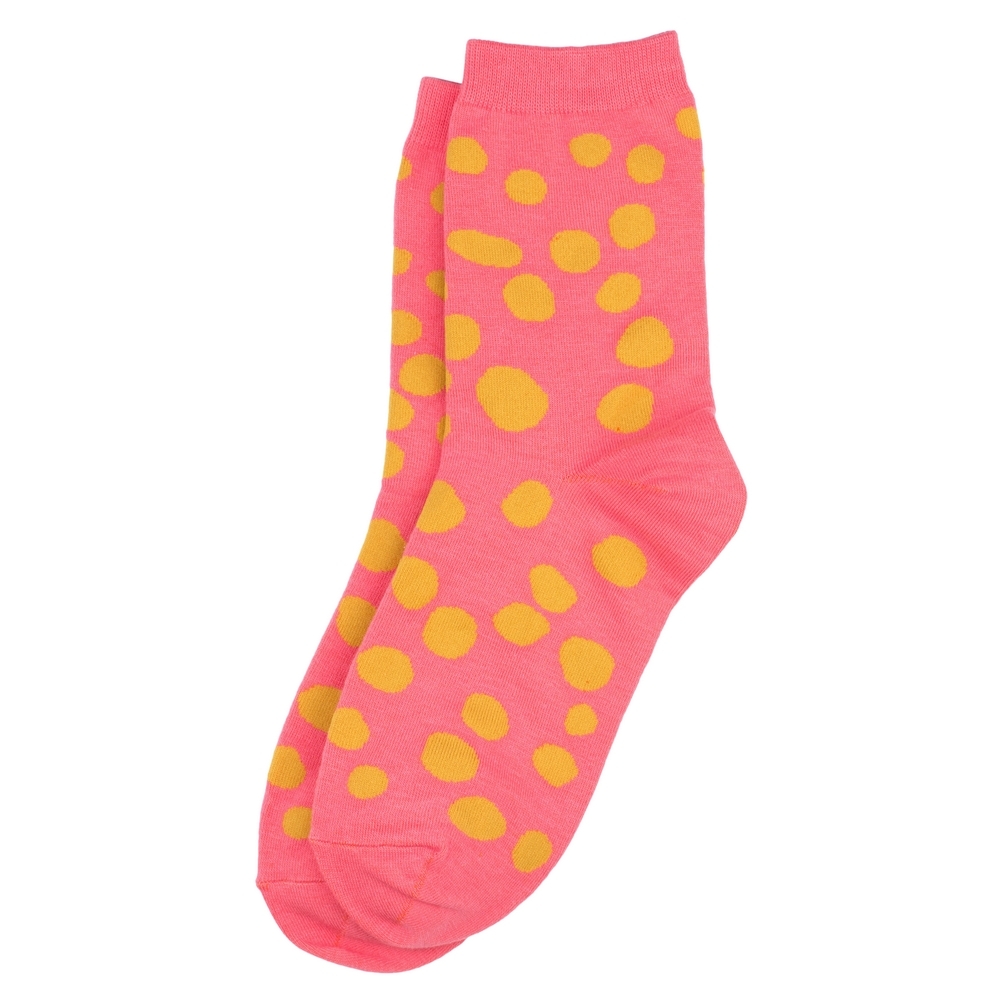 Socks cotton & spandex dalmatian spot coral pink