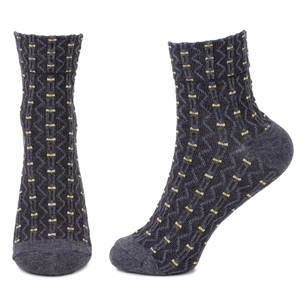 Socks cotton & spandex diamond bow grey - Image 2