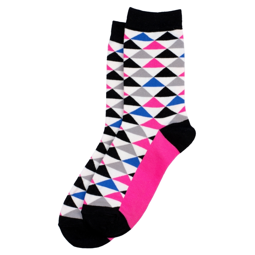 Socks cotton & spandex tri optic pink