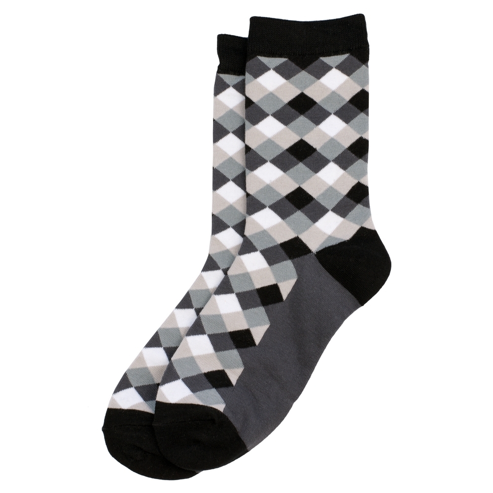 Socks cotton & spandex checker black
