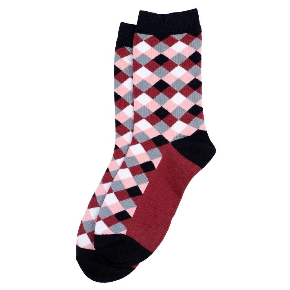 Socks cotton & spandex checker red