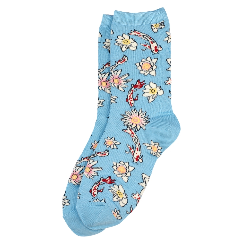 Socks cotton & spandex koi carp blue