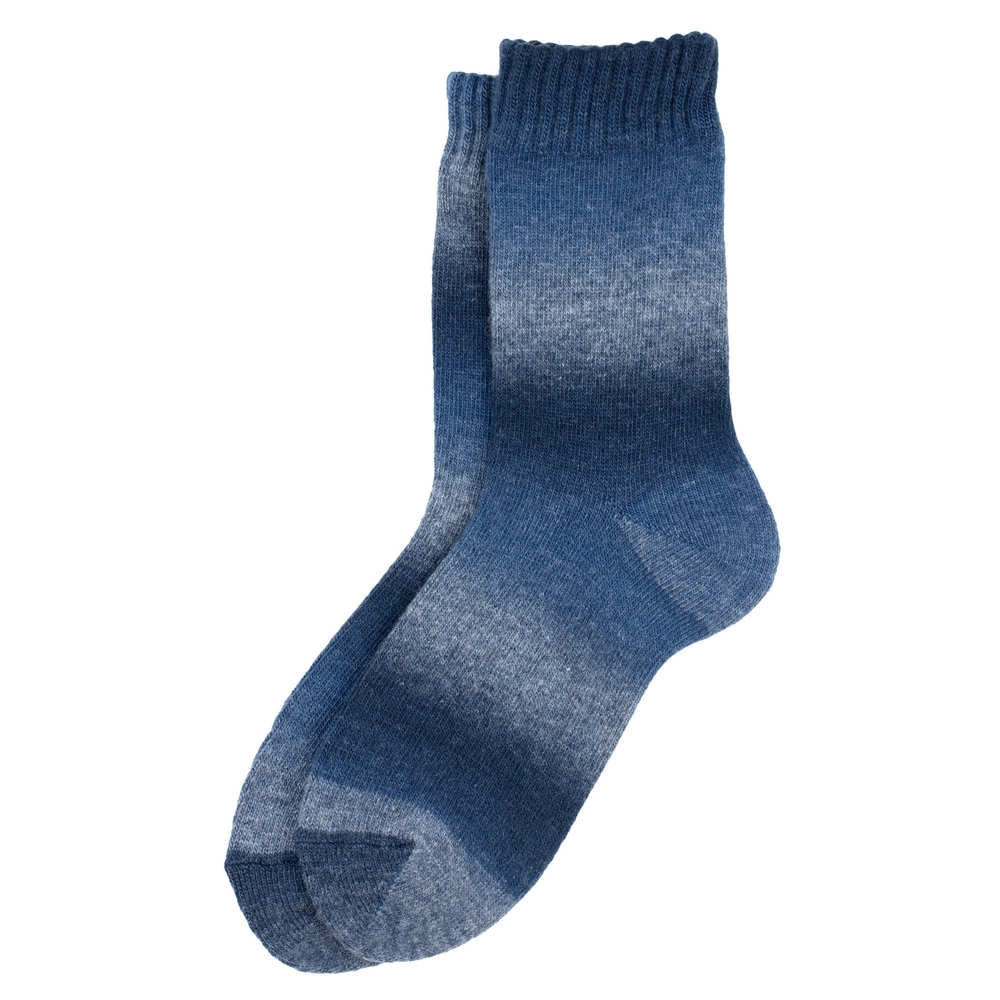 Socks acrylic & spandex knit graduated blue