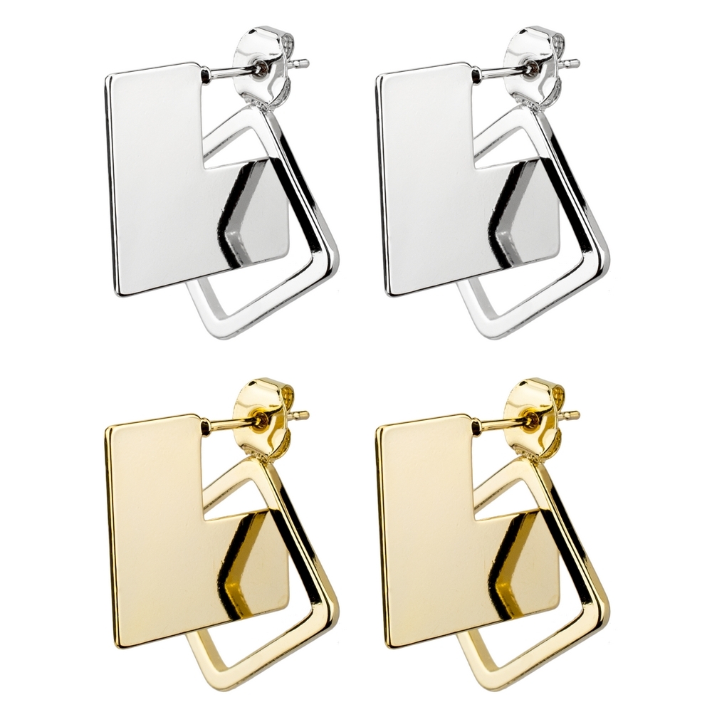 Drop earring illusion square