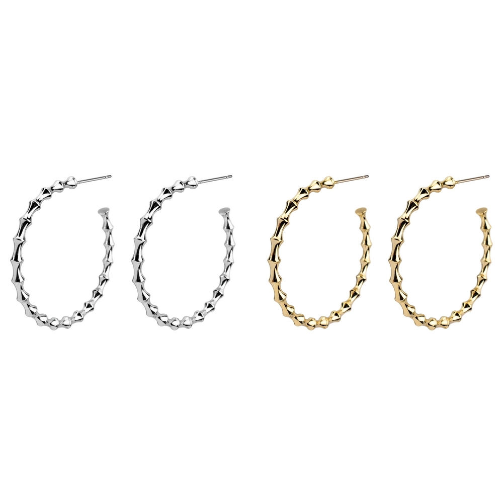 Hoop earring bamboo effect