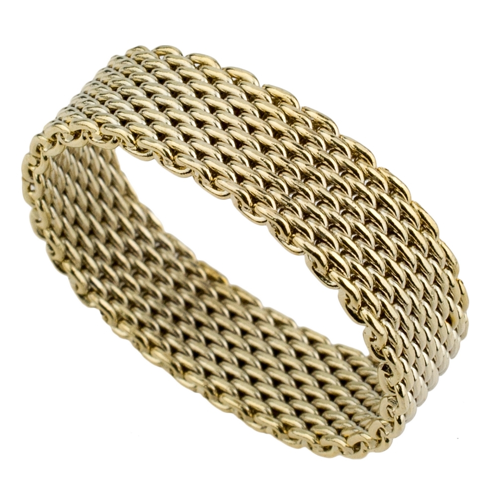 Ring mesh band gold