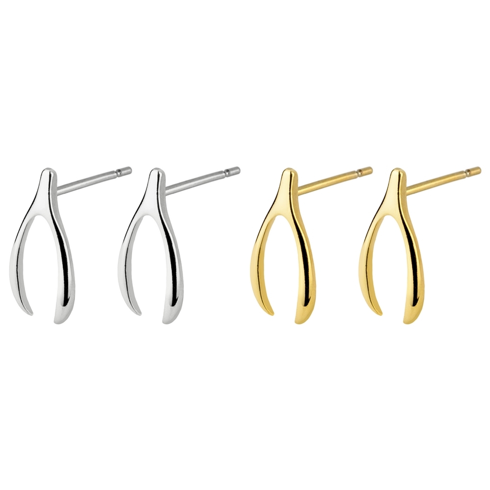 Stud earring goose's wishbone