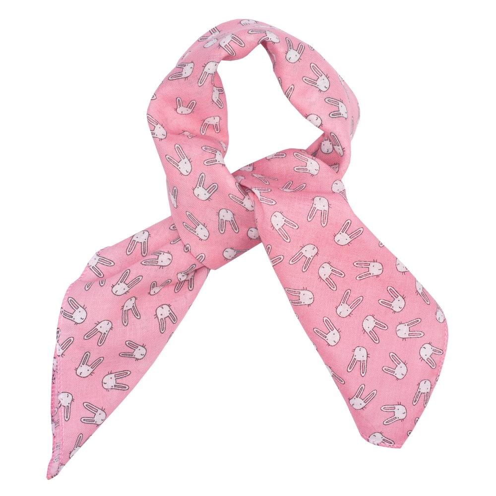 Scarf cotton kerchief kawaii bunny pink