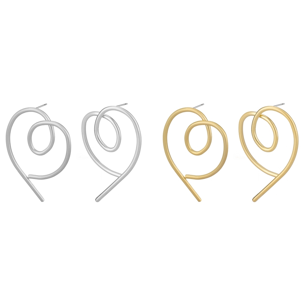Stud earring line art heart