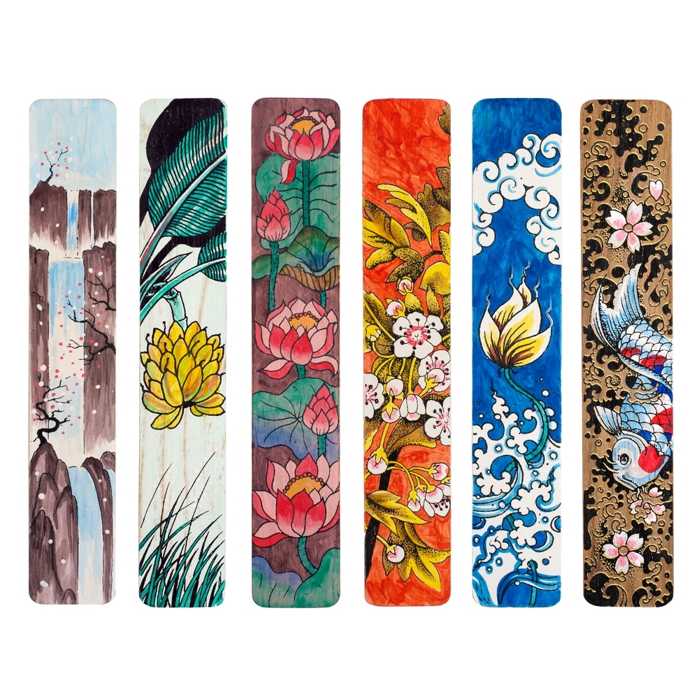 Book mark wood handpainted