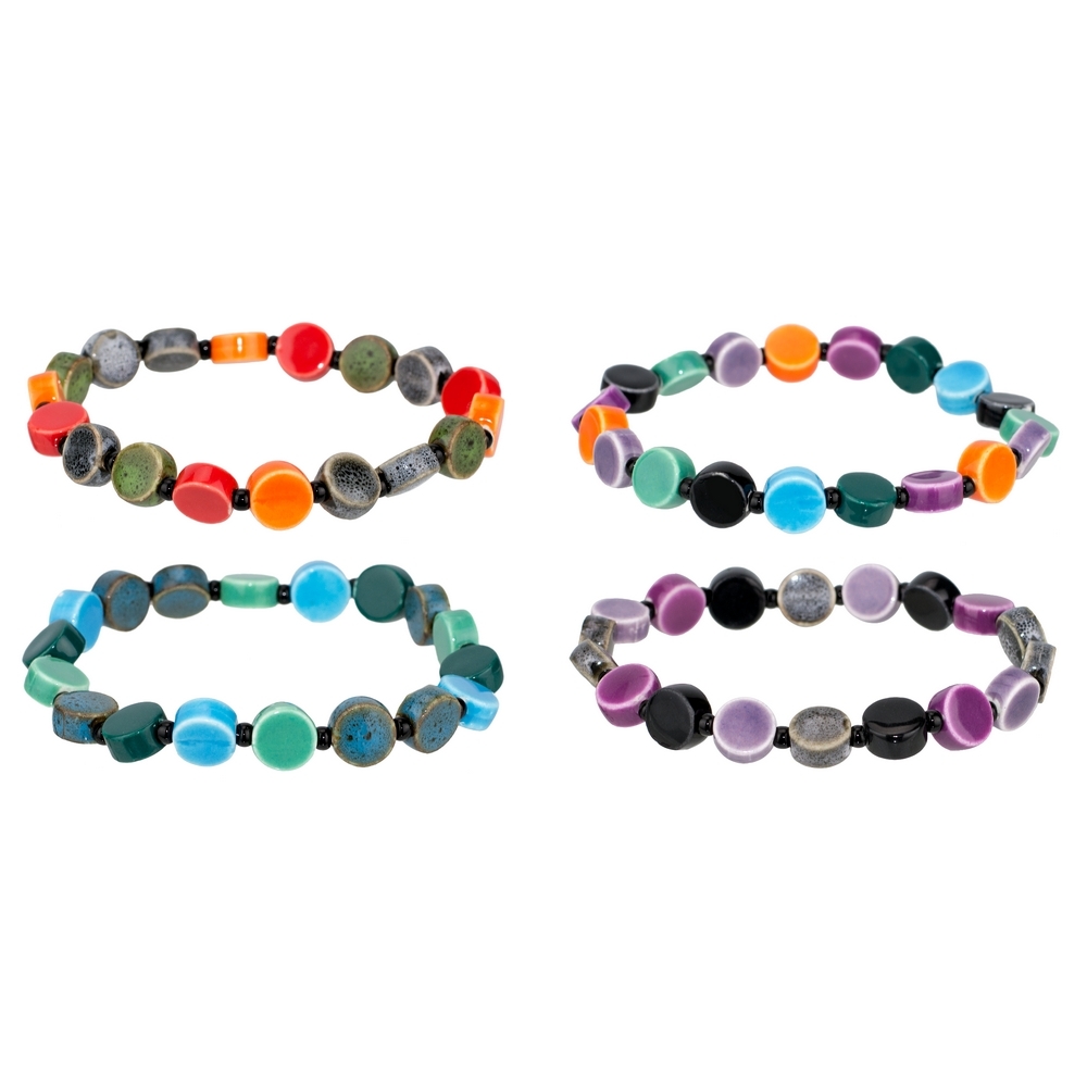 Bracelet ceramic pill assorted colours