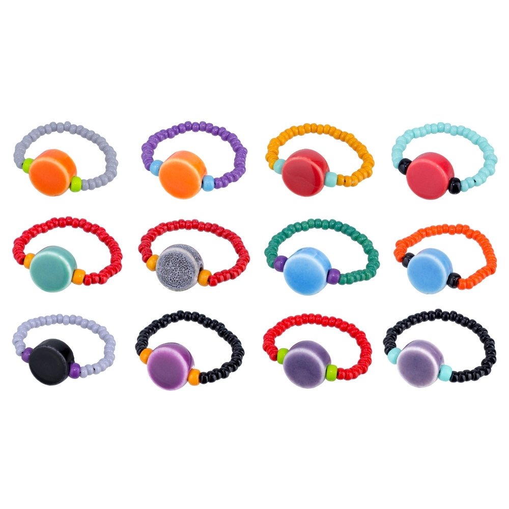 Ring ceramic pill assorted colours