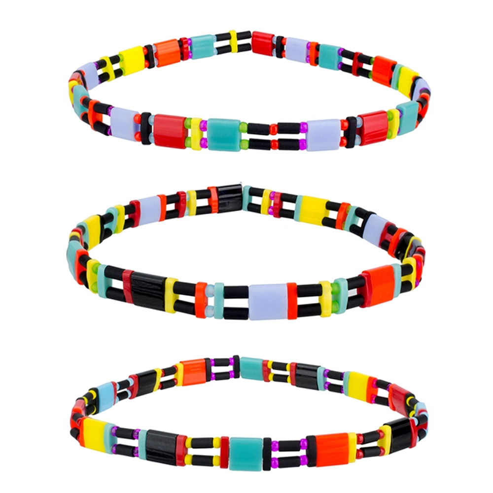 Bracelet bead tila multicoloured