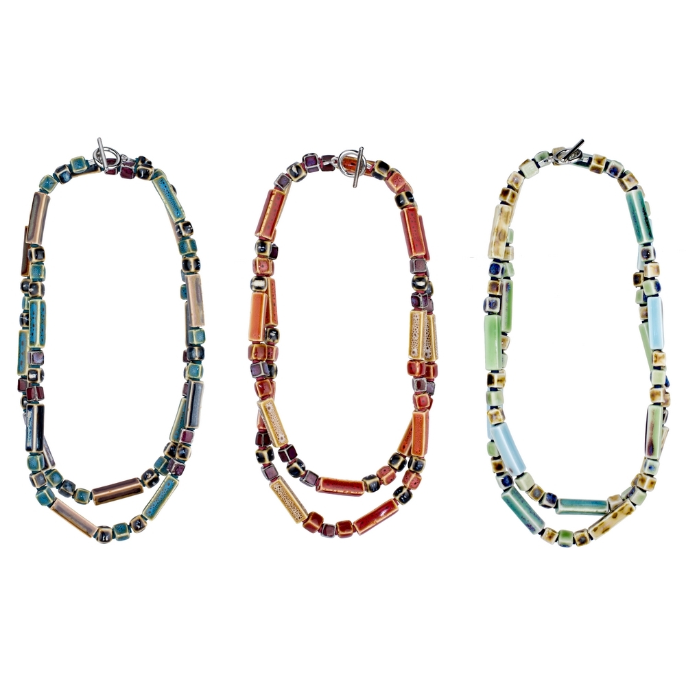 Necklace ceramic sienna earth tones