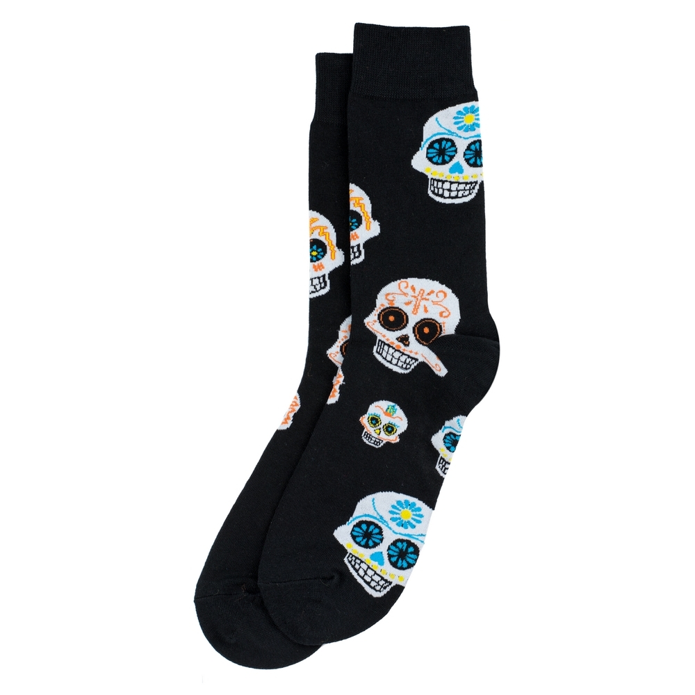 Socks cotton & spandex gents day of the dead black