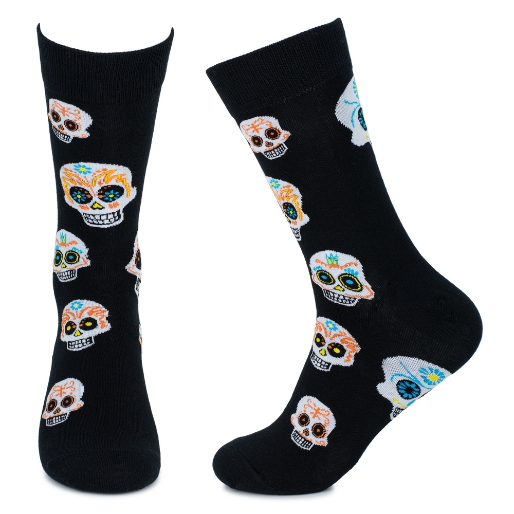 Socks cotton & spandex gents day of the dead black - Image 2