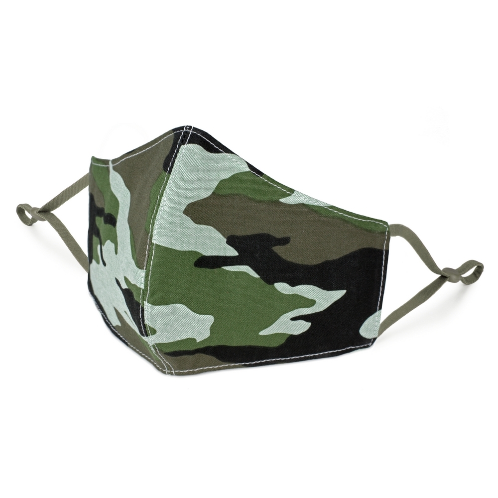 Face Mask cotton camouflage regular size green