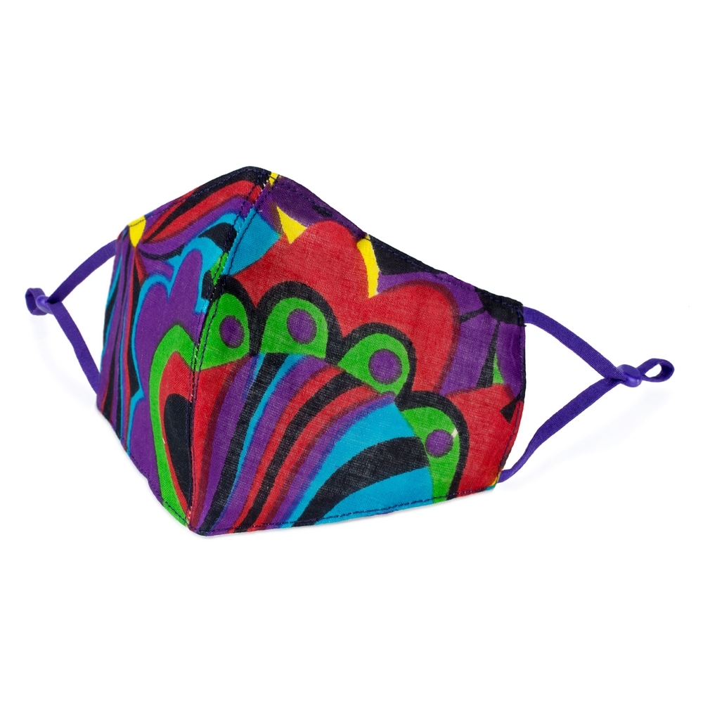 Face Mask cotton 60s print multicoulored