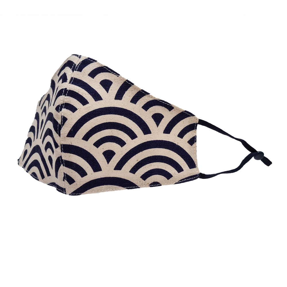 Face Mask cotton indigo wave blue