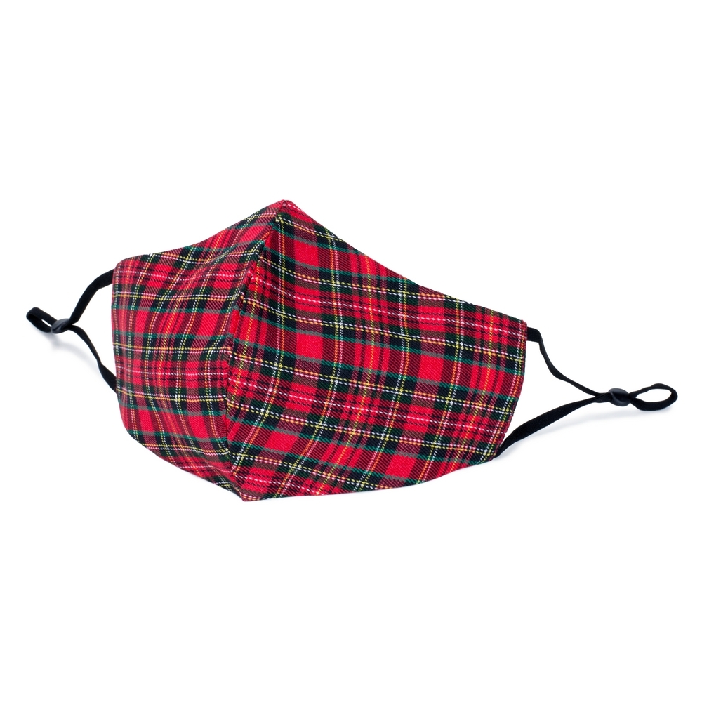 Face Mask cotton tartan red