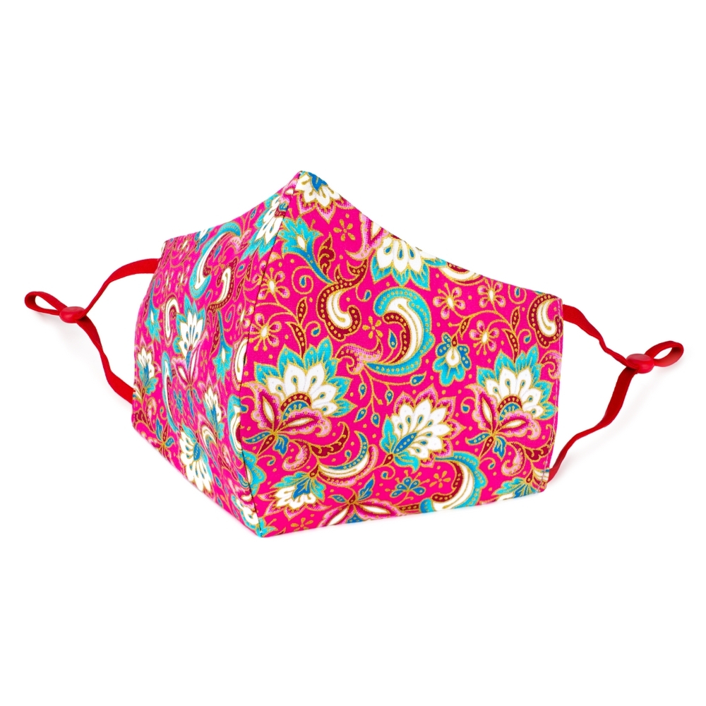 Face Mask cotton kimono print pink
