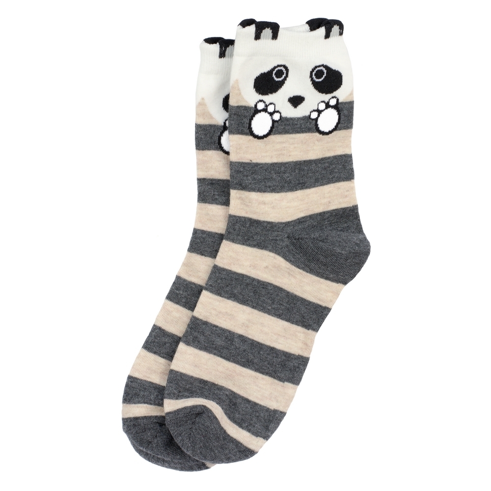 Socks cotton panda stripe grey