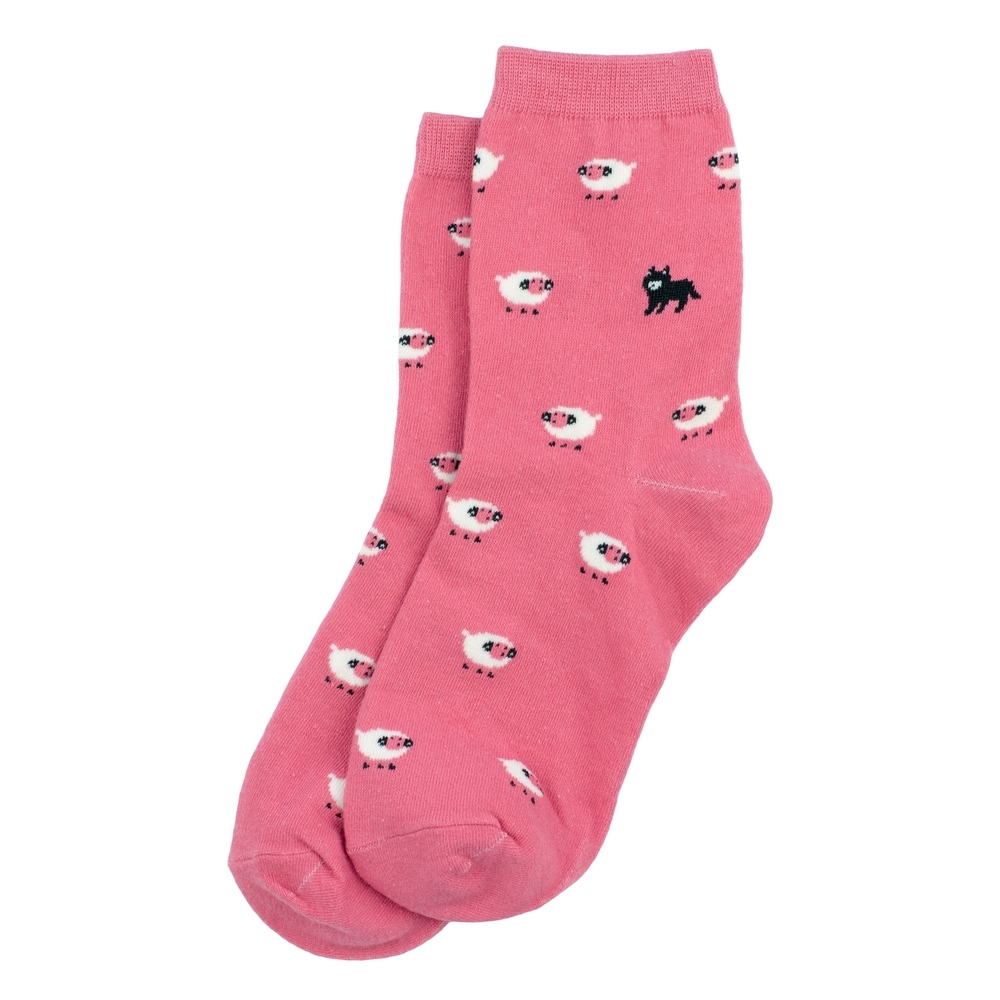 Socks cotton sheep & wolf pink
