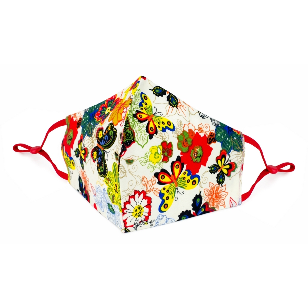 Face Mask cotton bright butterflies multicoloured