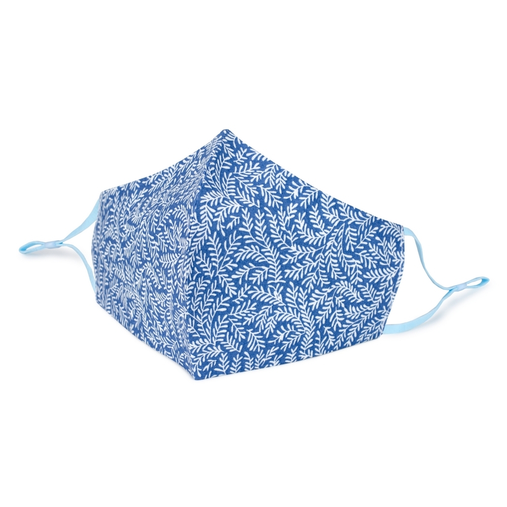 Face Mask cotton french blue fern blue