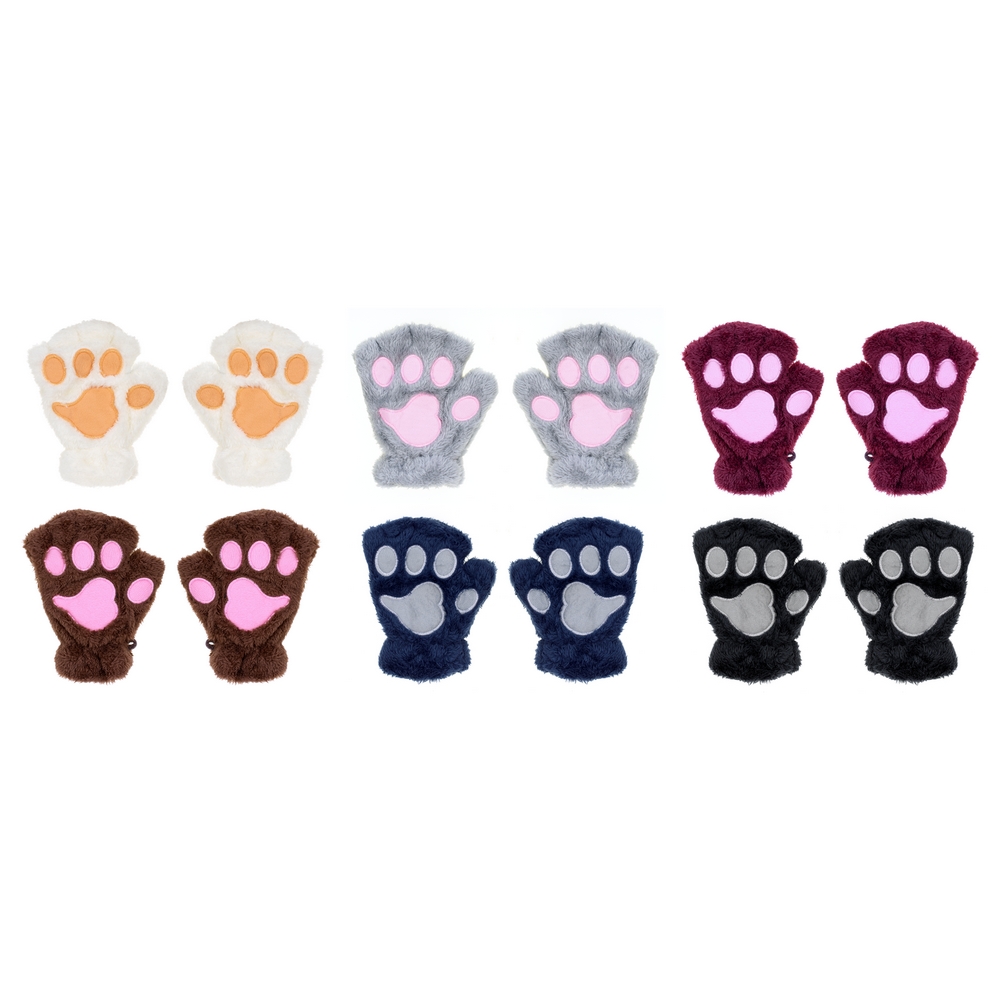 Gloves acrylic fingerless bear paw