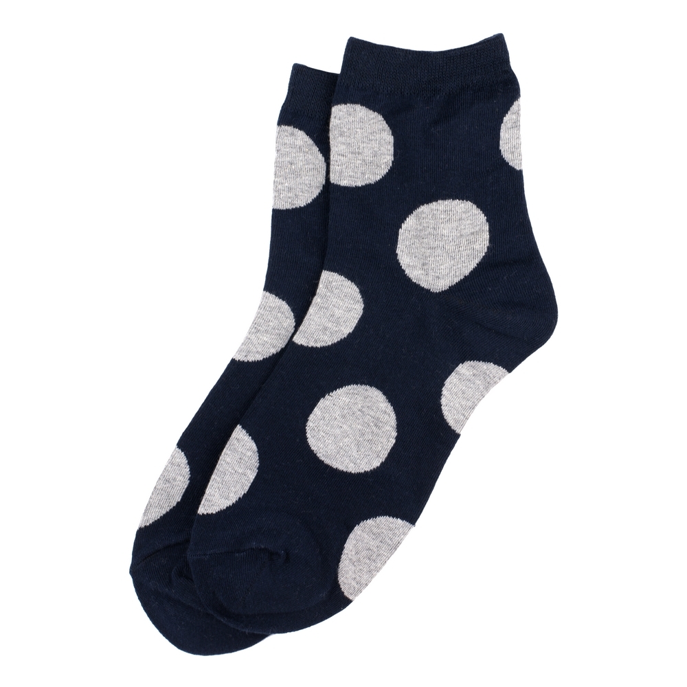 Socks cotton & spandex big dots navy