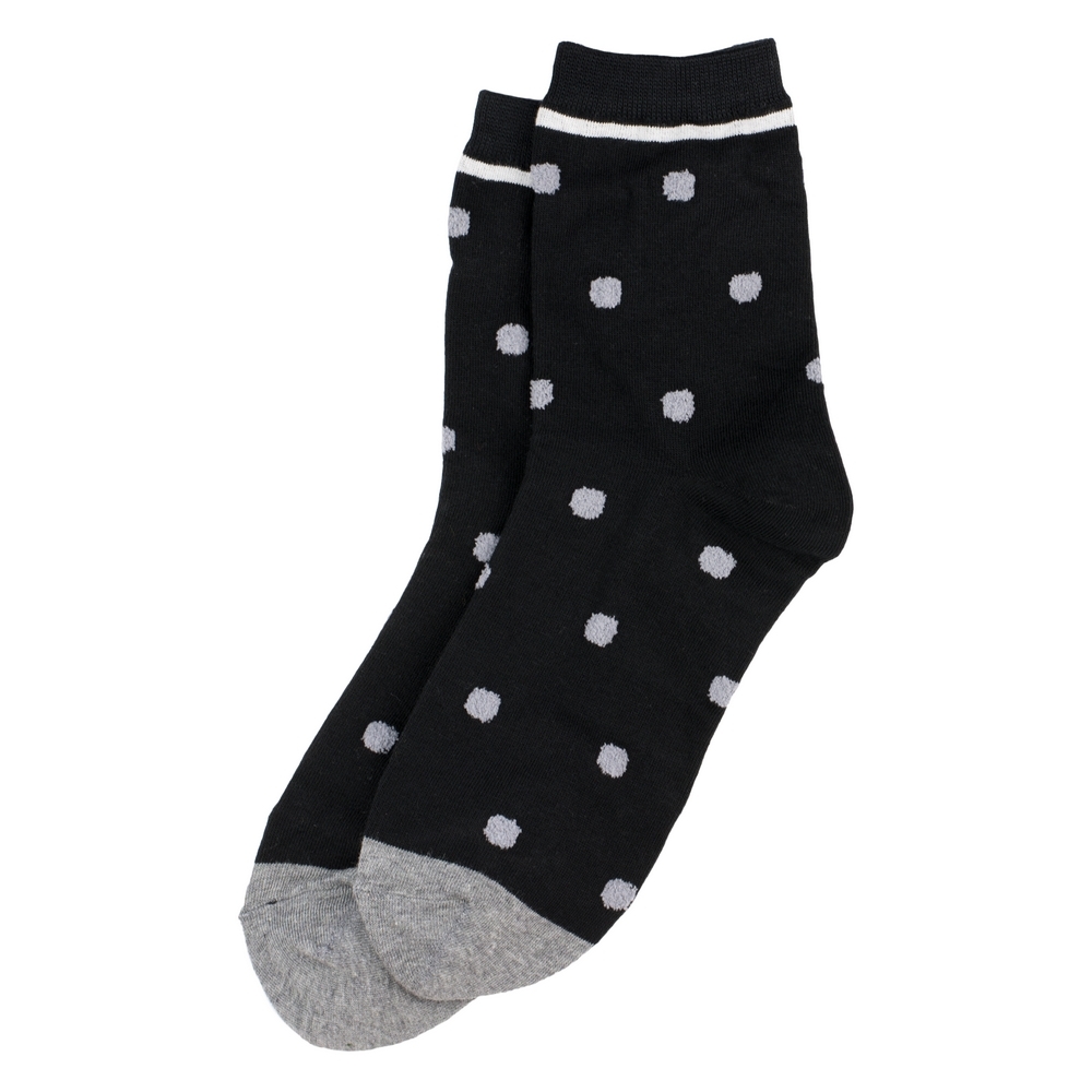 Socks cotton & spandex petit polka trim black