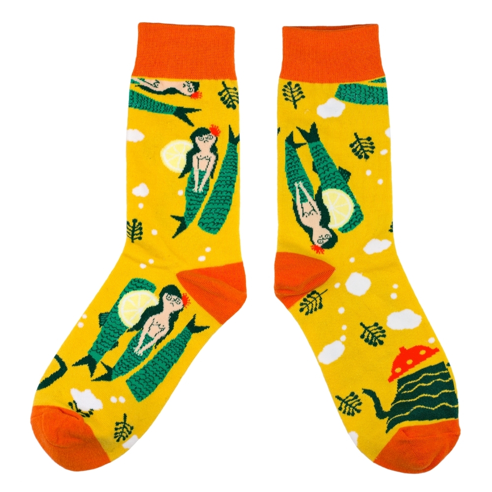 Socks cotton & spandex mystic mermaid yellow