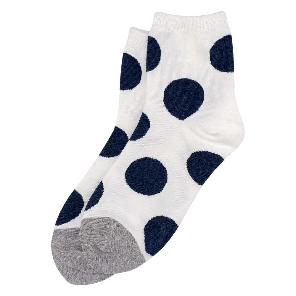 Socks cotton & spandex spot on tip toe navy white