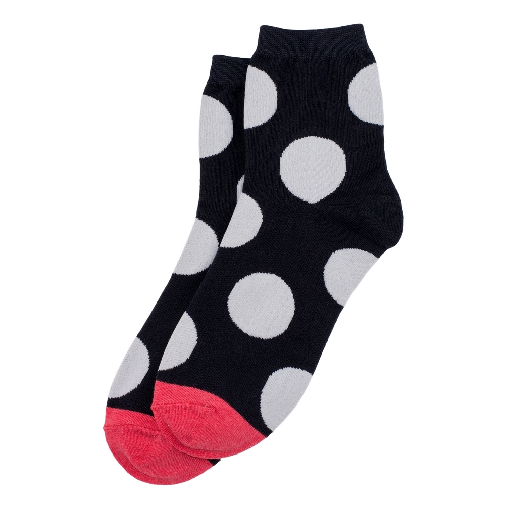 Socks cotton & spandex spot on tip toe grey black
