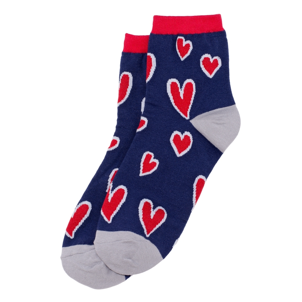 Socks cotton & spandex arty hearty red blue