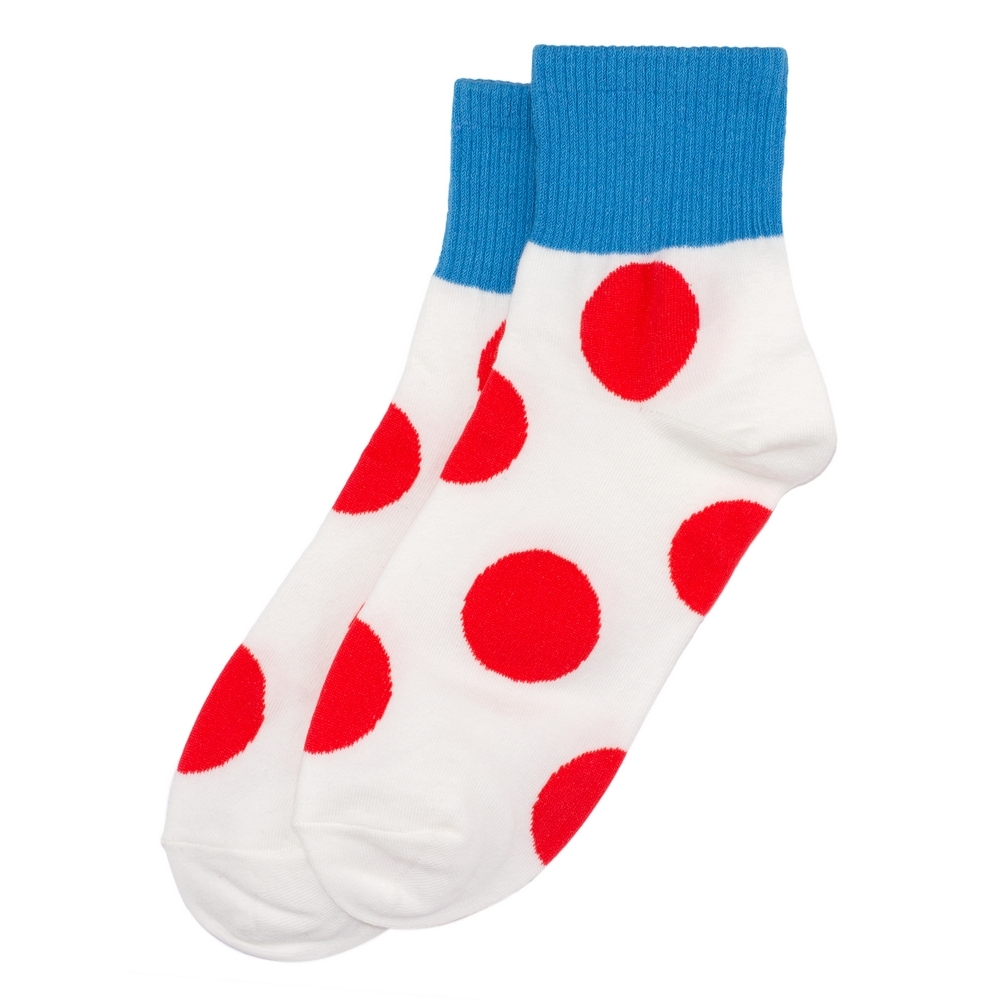 Socks cotton & spandex spot on cuffed red white